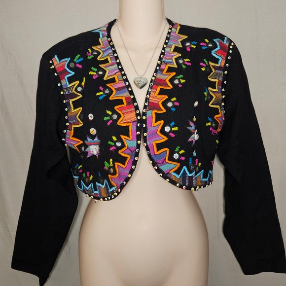 JouJou Cropped Bolero Colorful Jacket - Picture 1 of 8